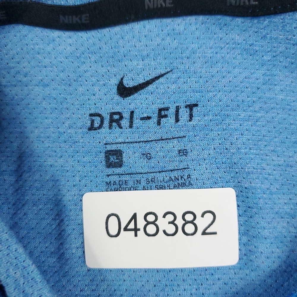 Nike T Shirt Mens XL Blue Swoosh Training Active Gym Short Sleeve - Picture 6 of 6